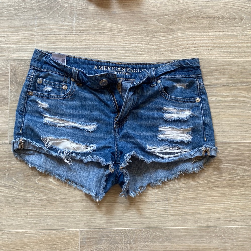 blue jean shorts
